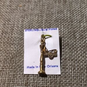 Vintage Sterling Gold Plated  Bourbon Street Lamp Charm